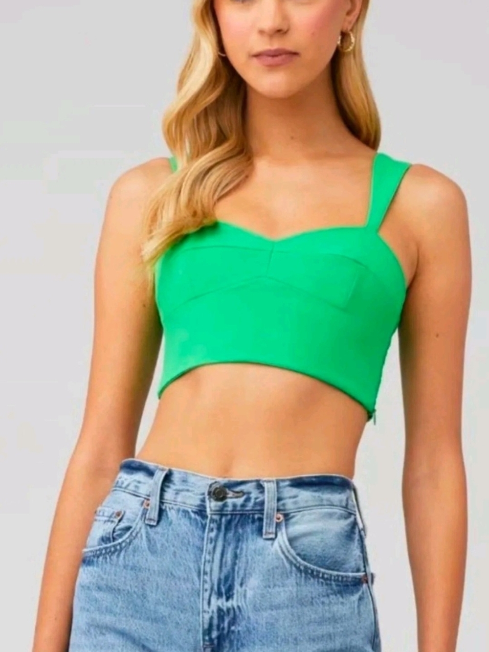 $190MSRP, Amanda Uprichard Green Grass Josa Crop Top